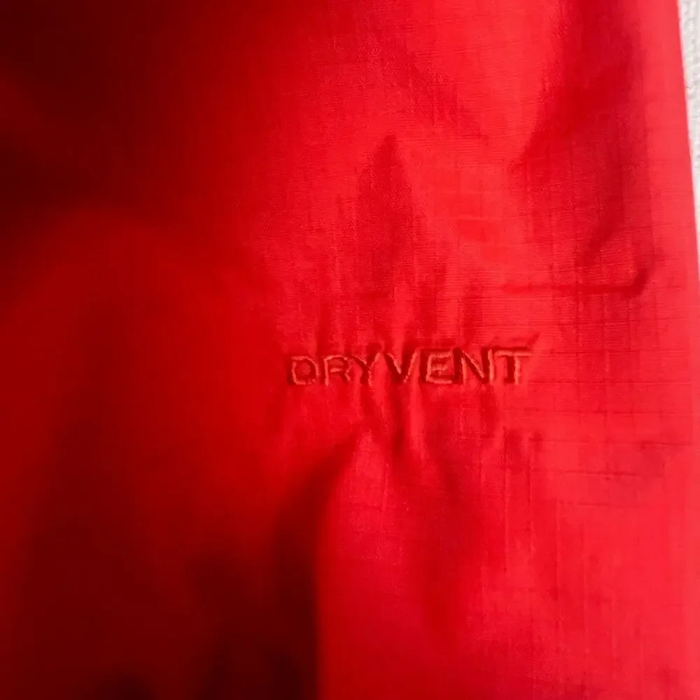 North Face DryVent Rain Jacket Mens L Red Packable Hood Waterproof Discount Tire